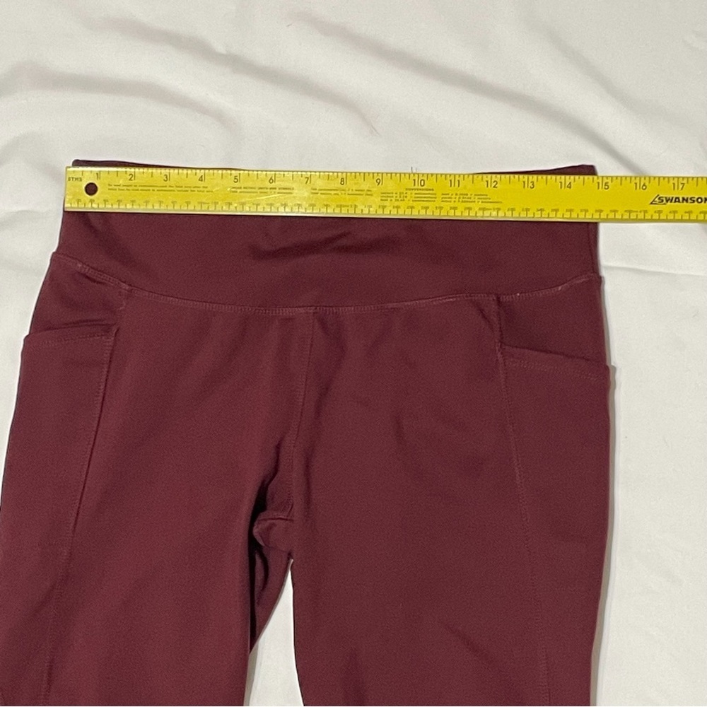 Jockey Women's Rich Burgundy Leggings with Side Pockets, Polyester Spandex Blend - Picture 5 of 11